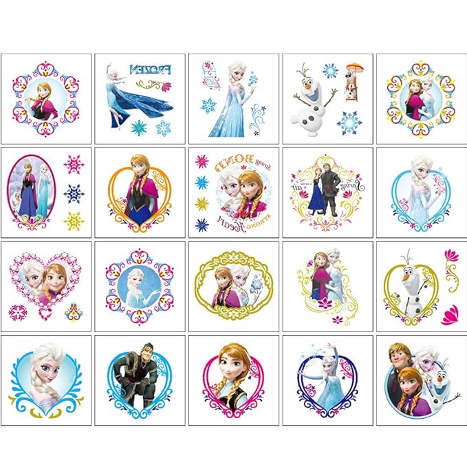 20pcs cute elsa temporary tattoos