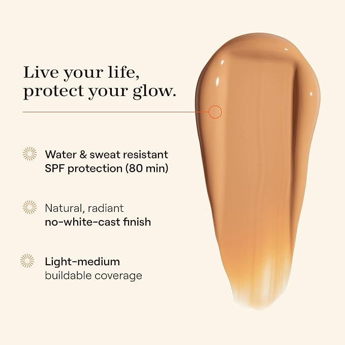 Live Tinted Hueguard Skin Tint SPF 50 - Tinted Mineral Sunscreen with Light-Medium Buildable Coverage With a Hydrating and Radiant Finish - Water and Sweat Resistant, 1.35 fl oz - Shade 08