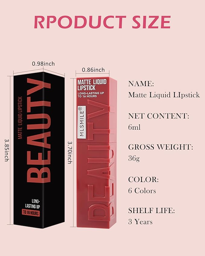 Matte Liquid Lipstick for Women, 1Pcs Highly Pigmented Lipstick