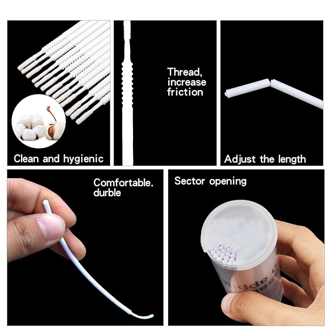 200pcs disposable micro cotton swabs,