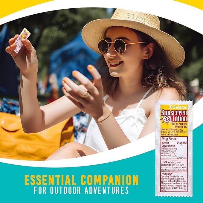 Sunscreen Lotion, SPF30 Protection and PABA Free, Individual Packets of Sunscreens (Pack of 100) – Travel Size Sun Screen for Outdoors, Bundled with reclosable Homesphere bag (100)