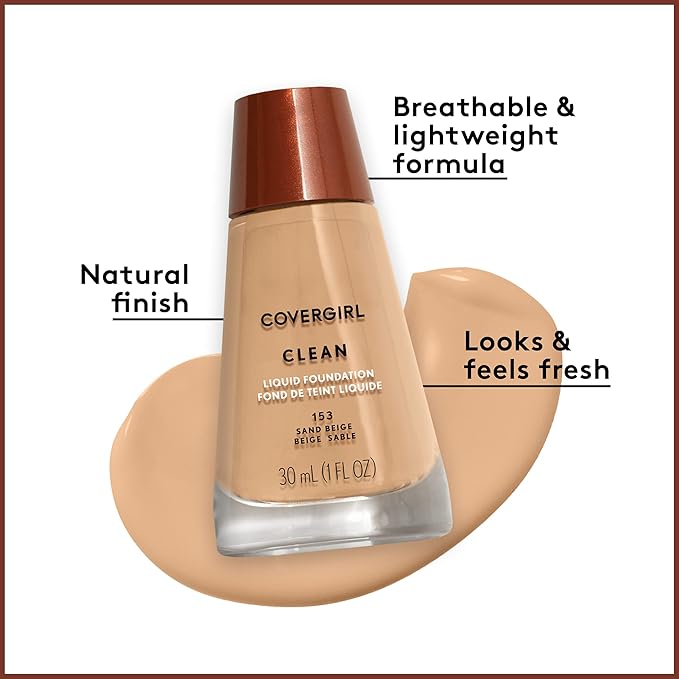 COVERGIRL Clean Makeup Foundation Tawny 165, (packaging may may vary) 1 oz