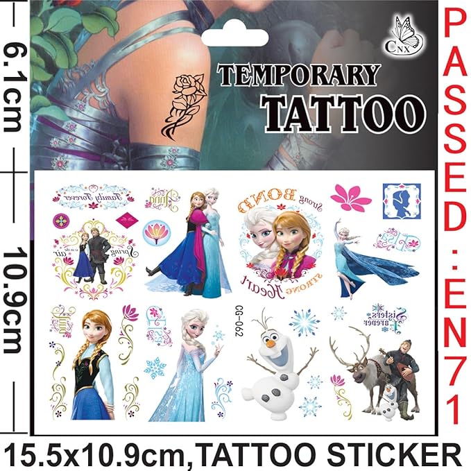 4 sheet frozen princess tattoos