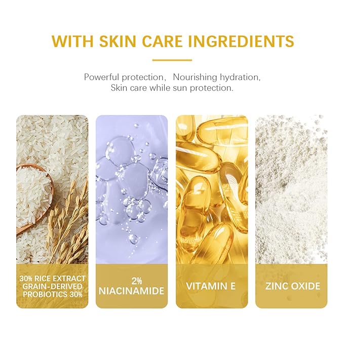 Relief Sun Rice + Probiotics Organic Sunscreen, Rice Sunscreen with UV Defense and SPF50, Moisturizing Sunscreen with Face and Body Protection for All Skin Type