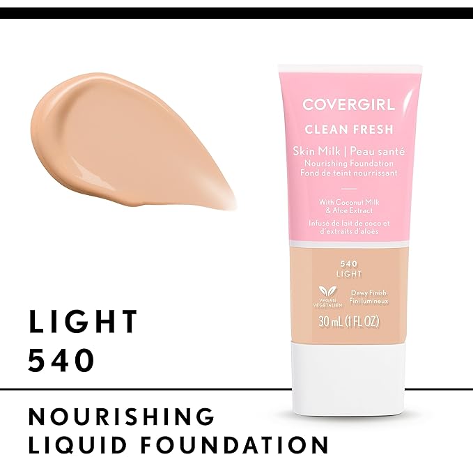 COVERGIRL, Clean Fresh Skin Milk Foundation, Light, 1 may vary)