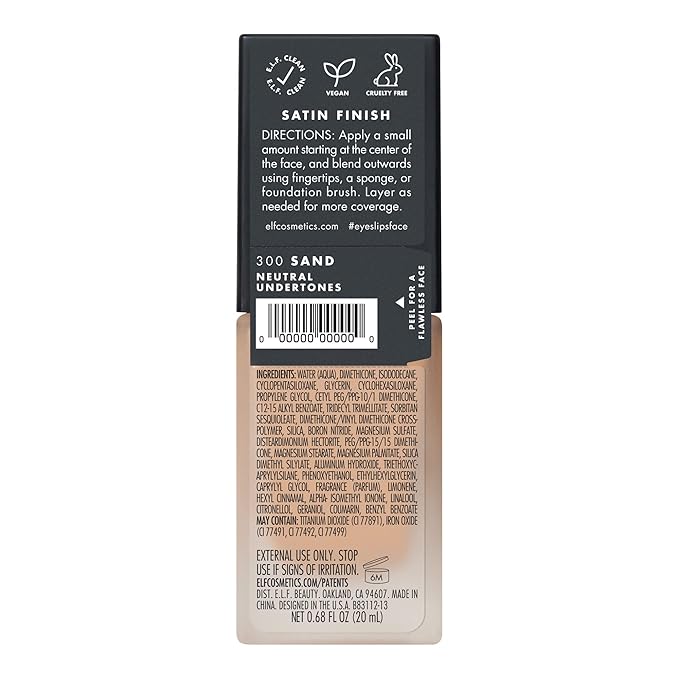 e.l.f. Flawless Finish Foundation, Lightweight & Medium Coverage, Oz ( 20mL