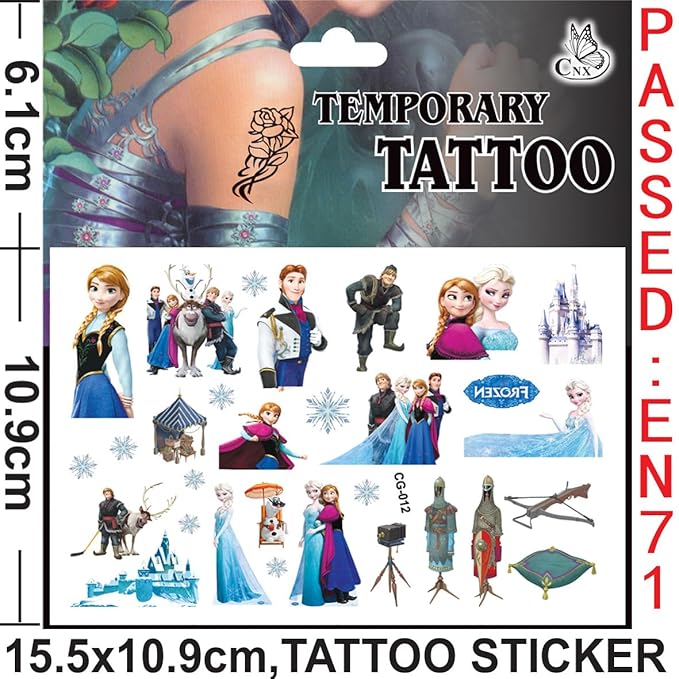 4 sheet frozen princess tattoos