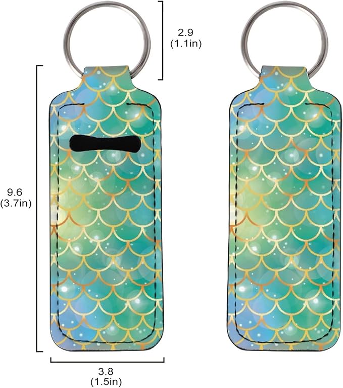 Mermaid Scale Green Chapstick Holder Keychain