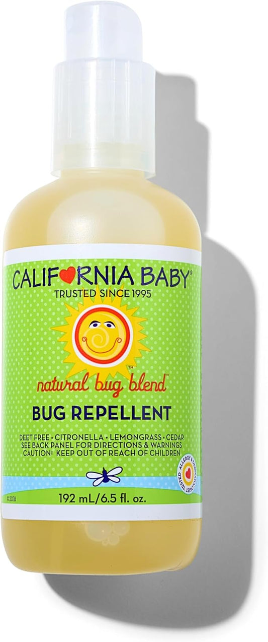 California Baby Natural Bug Repellent Spray | Citronella & Lemongrass Bug Spray | DEET-Free | Repels Mosquitoes | Allergy Friendly | Great Smell | Baby & Adult Insect Repellent Spray | 192 mL / 6.5oz