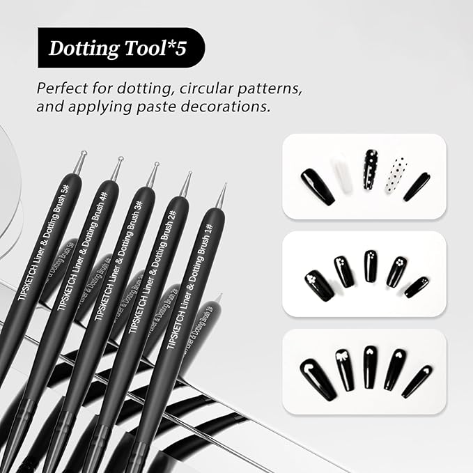 Nail art liner brushes 5pcs