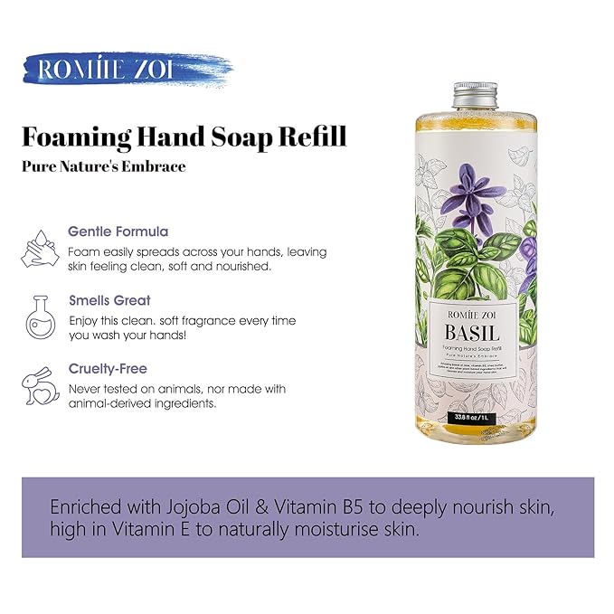 Foaming Hand Soap Refill, Basil, Gentle