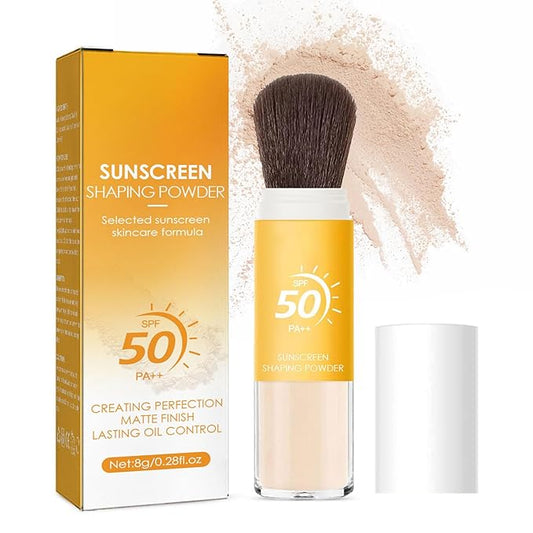 Mineral Sunscreen Setting Powder, Natural Translucent Mineral Brush All Skin