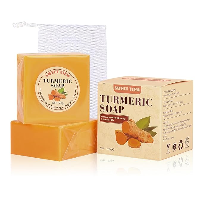 2PCS Turmeric Soap Bar, Face &