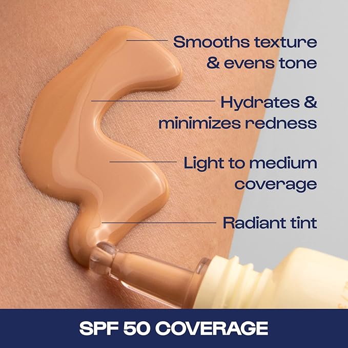 Alleyoop Sunsational Tinted Moisturizer Sunscreen for Face Broad Spectrum SPF 50, 100% Mineral Sunscreen with Niacinamide & Jojoba, Protects Hydrates and Soothes Skin, Vegan, Cruelty-Free - Horizon