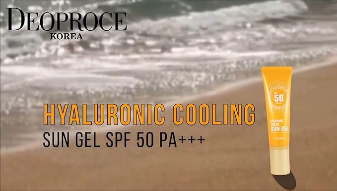 Deoproce Hyaluronic Cooling Sun Gel SPF50+ PA+++ 50g Korean Skincare |Anti-Aging| K-Beauty Sunscreen with No White Cast