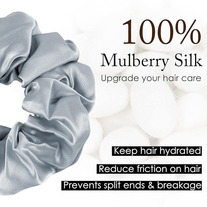 OLESILK 100% Mulberry Silk-Scrunchies for