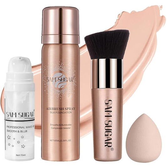 AirBrush Foundation Spray Set, Spray Foundation Makeup and (#2 Natural)