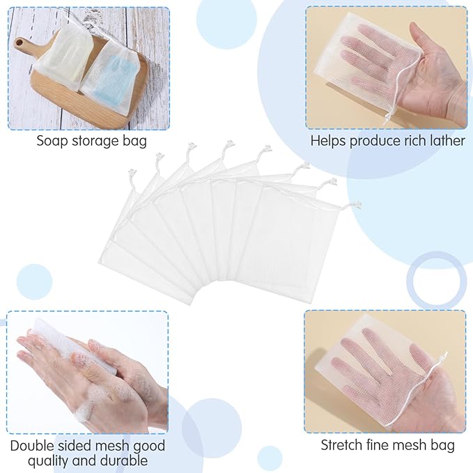 30Pcs Soap Exfoliating Mesh Soap Pouch