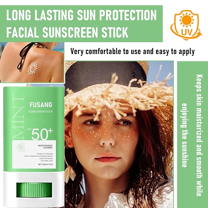 Face Sunscreen Stick SPF 50+,Matte Non-Greasy Sunscreen Stick Face,Moisturizing Sun Screen Stick for All Skin Types,Oil Control Long Lasting Sunscreen Face Stick