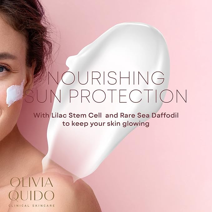 OLIVIA QUIDO Clinical Skincare Broad Spectrum Sunscreen SPF 50 with Lilac Stem Cell | Anti-Aging Skin Protection From UVA and UVB Rays | Water-Resistant Indoor and Outdoor Sunscreen with Matte Finish