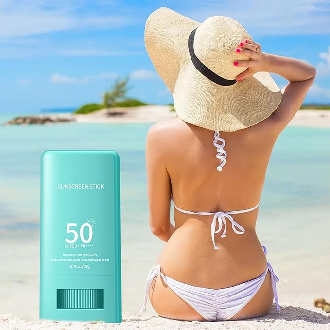 Sunscreen Stick SPF 50, Face Sunscreen Stick Broad Spectrum UVA/UVB Protection, Lightweight Sunscreen Non Greasy, Waterproof Long Lasting Sunblock Stick, Solid Sunscreen Stick for Travel