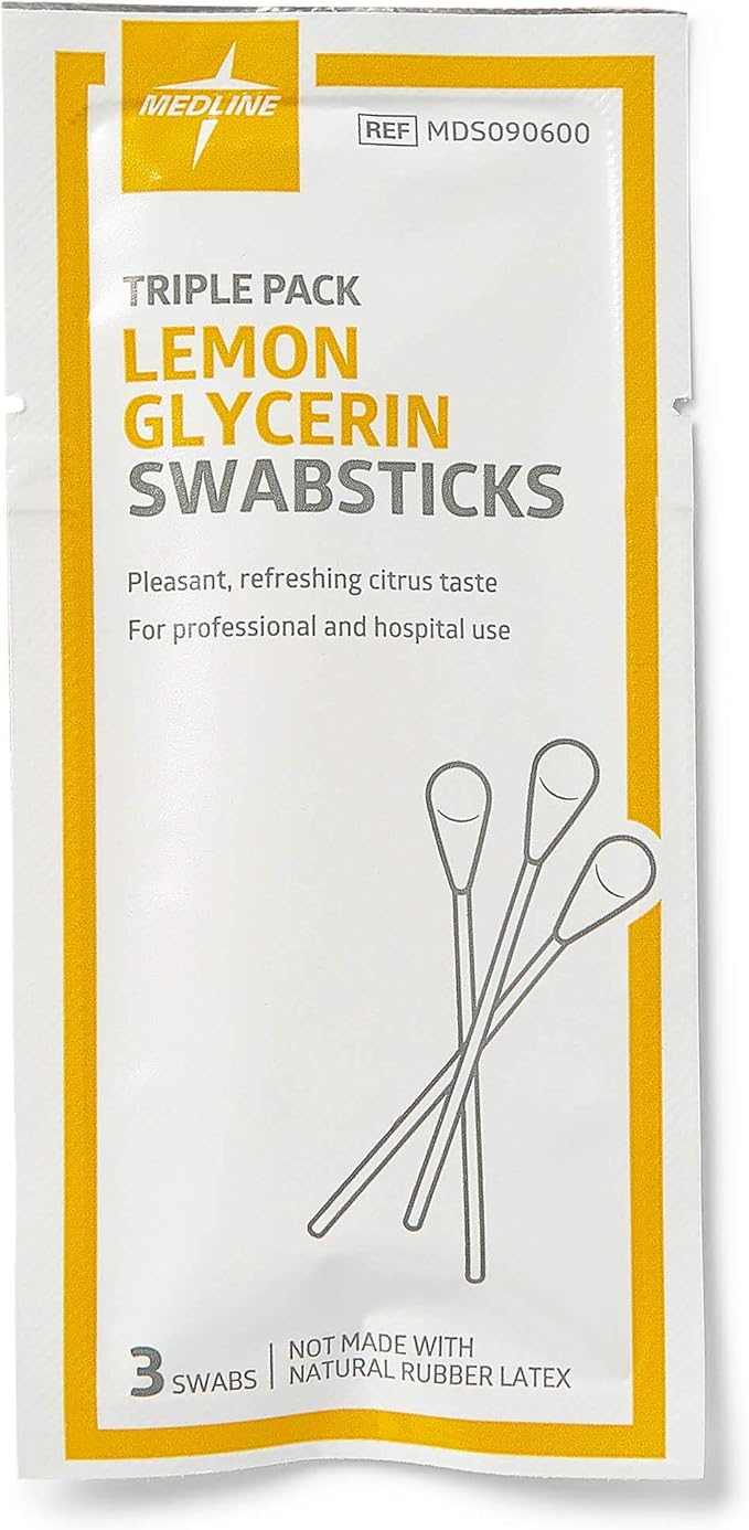 Medline lemon glycerin swabsticks, swabs