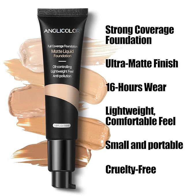 Matte Oil Control Concealer Foundation 2PCS, Flawless Soft 104, ) 60ml