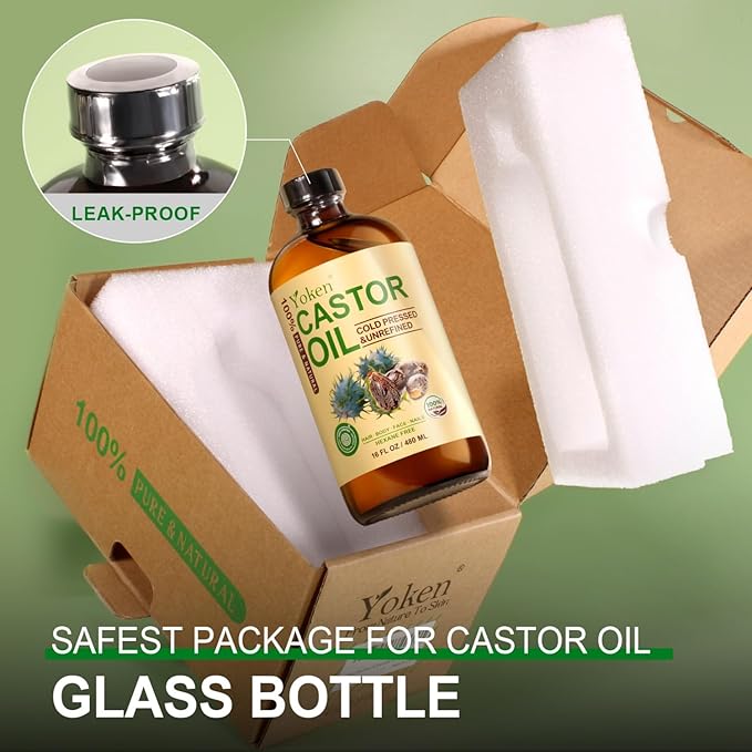 Yoken Pure Castor Oil Glass Bottle