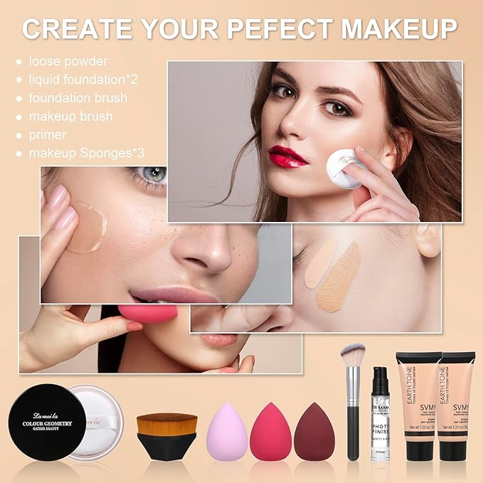 Foundation Liquid Full Coverage Matte Oil Control Concealer Makeup Sponges