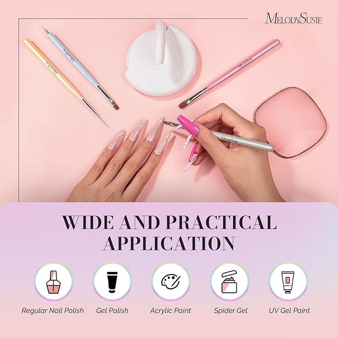 MelodySusie Nail Art Brushes Set,6pcs