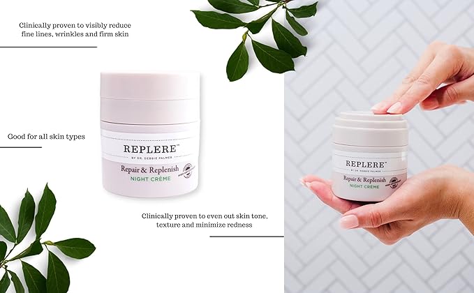 Repair & Replenish All Natural Moisturizing Night Crème - Reduce wrinkles, Dark Spots & Fine lines -1.7 OZ