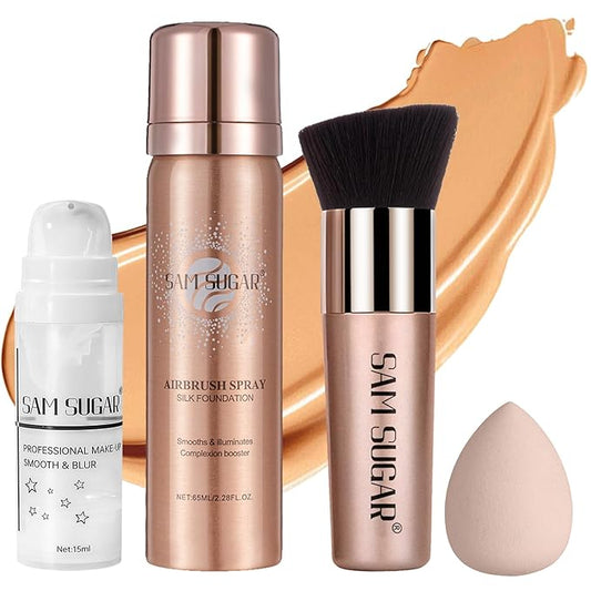 AirBrush Foundation Spray Set, Spray Foundation Makeup and Warm Honey)