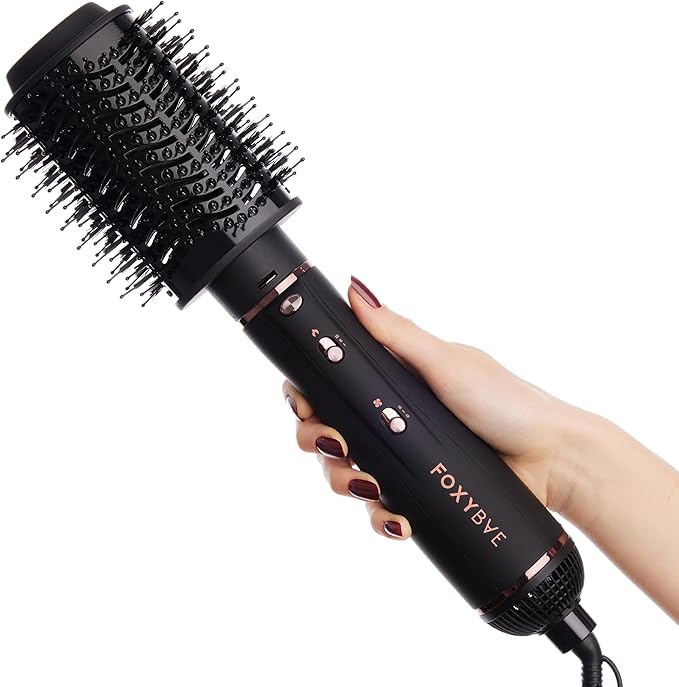 Foxybae Super Styler – 4-in-1 Blow Dryer Brush [Black Rose-Gold]