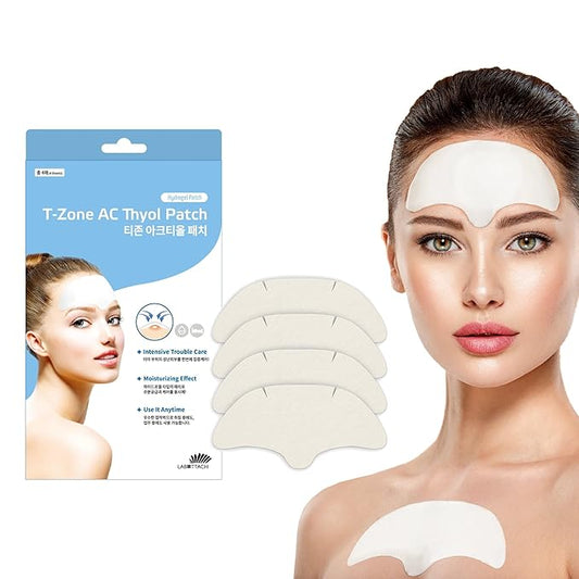 Labottach Forehead Pimple Treatment Patches for face Hydrating Moisturizer, Dead Skin Care, Acne Spot Care Mask 4 Large Size Olive Leaf Extract, Tea Tree, up To 8 Hours