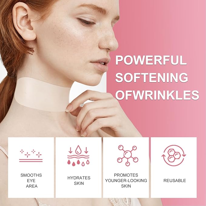 Reusable Wrinkle Patches - Silicone Fusion Treatment Forehead Patches for Brow Lift, Wrinkle Smoothers, Reduce Frown Lines & Face Lift - 3 Pack (Neck)