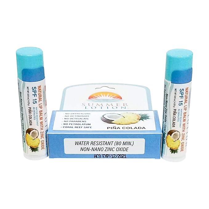 Natural Lip Balm with Zinc Oxide Colada)