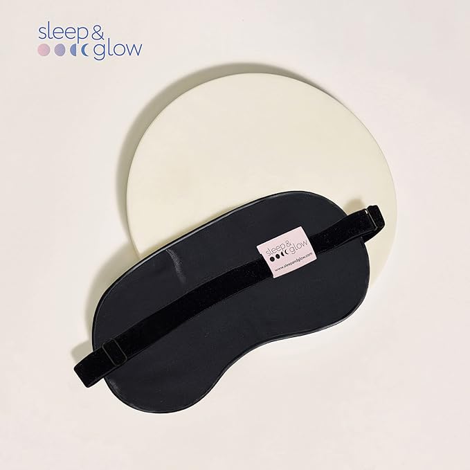 SLEEP & GLOW Silk Sleep Eye Mask Luxury Mulberry 22 Momme 100% Natural Triple Silk Blindfold with Adjustable Strap for Comfortable Sleeping & Face Skin Care (Pink)