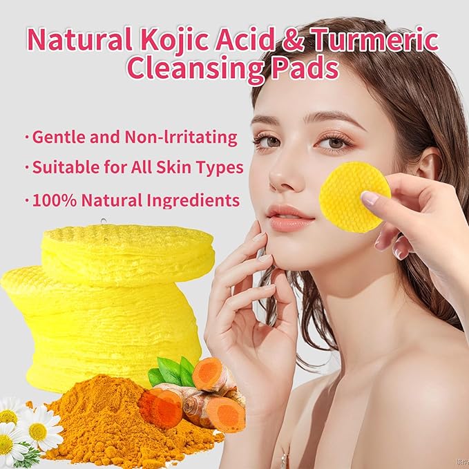 40 PCS Turmeric Kojic Acid Cleansing Pads,Turmeric