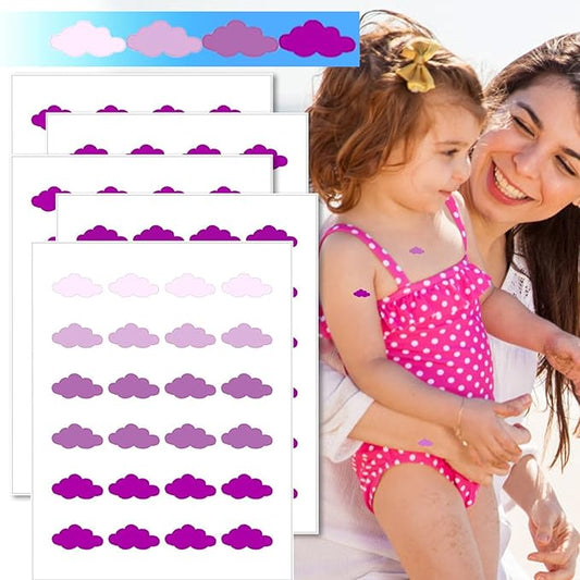 120 Count UV Stickers for Sunscreen Reapply Reminder - Waterproof UV Detection Stickers, Know When to re-Apply Sunscreen, UV Patches Safe for Kids Age 3+ for Maximum Protection