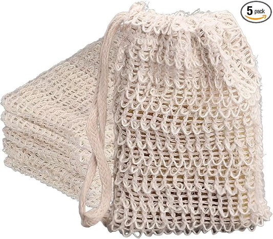 5-Piece Soap Bags for Soap Bars,