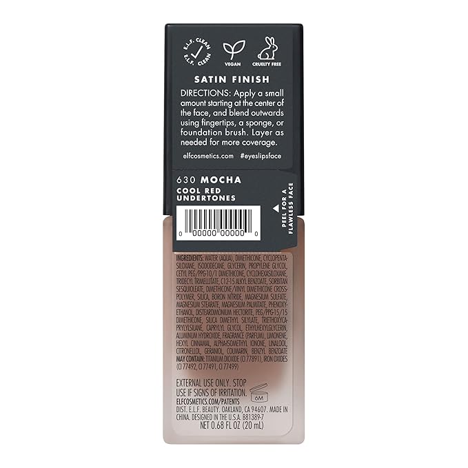 e.l.f. Flawless Finish Foundation, Lightweight & Medium Coverage, Oz () 20mL