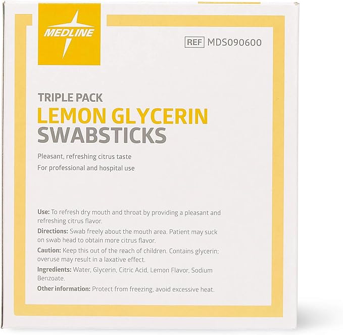 Medline lemon glycerin swabsticks, swabs