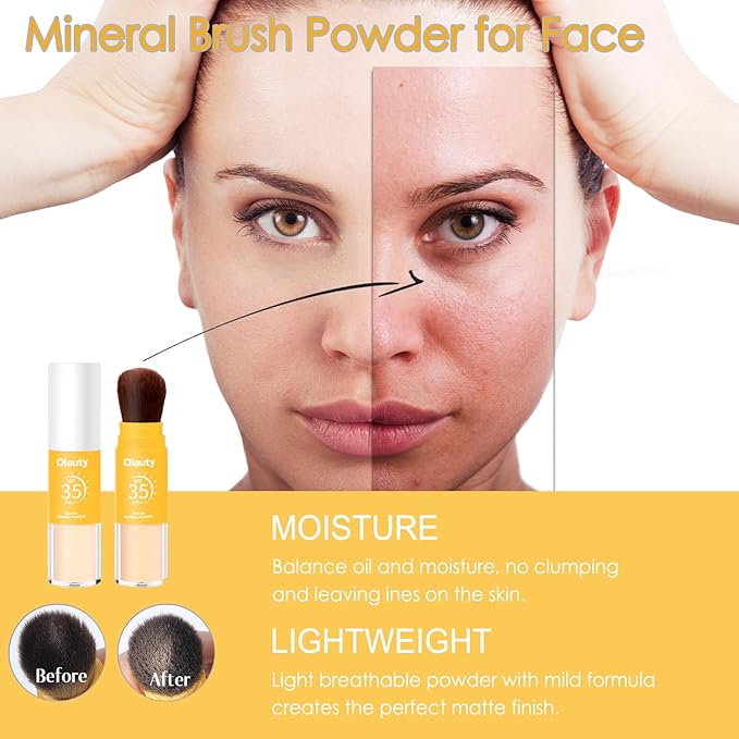 Mineral Setting Powder, Matte Oil Control Mineral Brush (Translucet, ) 8g