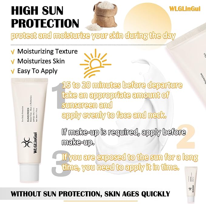 Moisturising Rice Sunscreen,Rice Probiotic Sunscreen