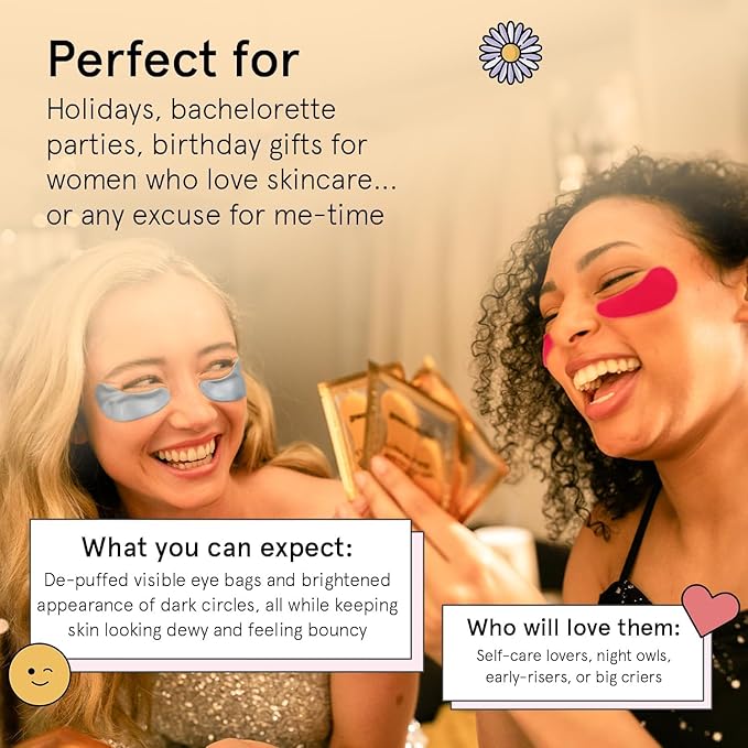 grace & stella Award Winning Under Eye Mask (Blue, 24 Pairs) Reduce Dark Circles, Puffy Eyes, Undereye Bags, Wrinkles, Gel Under Eye Patches, Birthday Gifts for Women - Vegan Cruelty-Free Self Care