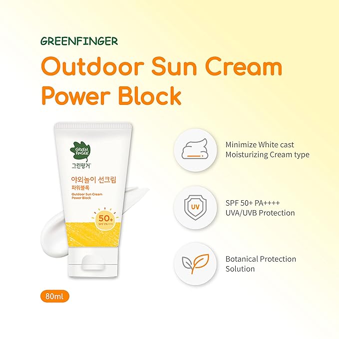 [Green finger] Outdoor Sun Cream Power Block SPF50+ PA++++ 2.70 fl oz (80ml)