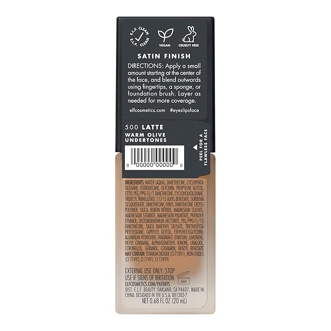 e.l.f. Flawless Finish Foundation, Lightweight & Medium Coverage, Oz () 20mL