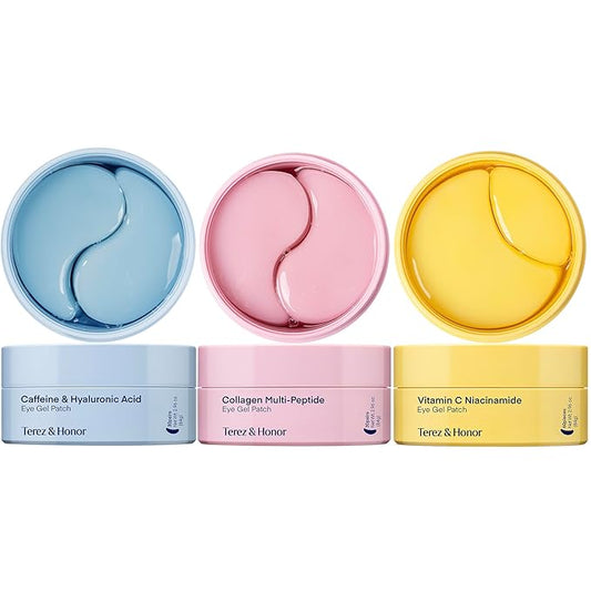Under Eye Patches Korean Skincare: Self Care Kit for Puffy Eyes, Dark Circles, Fine Lines & Wrinkles - 180 Pcs Hydrogel Eye Mask with Collagen, Caffeine, Hyaluronic Acid & Vitamin C for Radiant Eyes