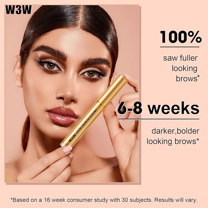 Natural Eyebrow Growth Serum To Grow Brows for Women, Fuller, Thicker, Longer Brows, 4ML Plant Extracts Enhancer, Visible Growth in 4 Weeks, Vegan & Cruelty-Free