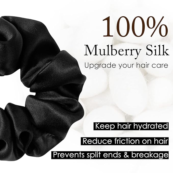 OLESILK 100% Mulberry Silk-Scrunchies for